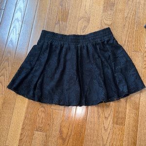Sexy black lace skirt